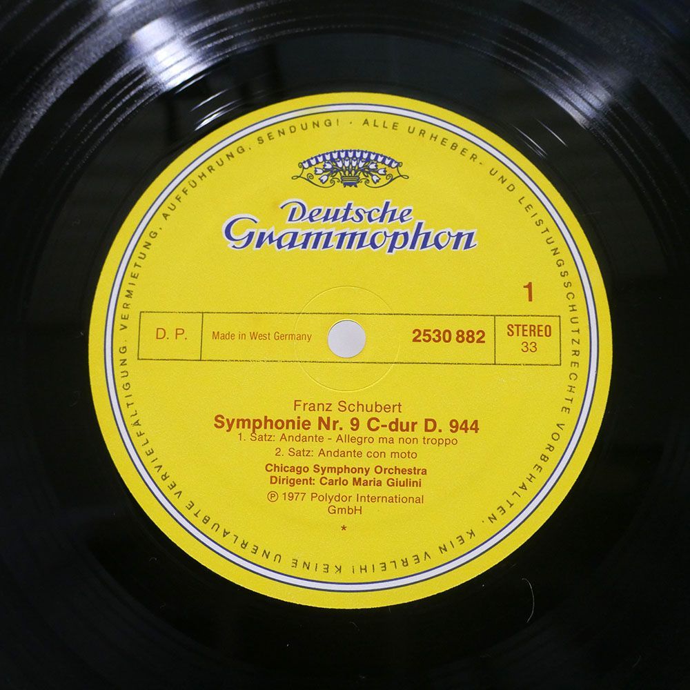 独 CARLO MARIA GIULINI/SCHUBERT SYMPHONIE NR. 9/DG 2530882 LP_画像2