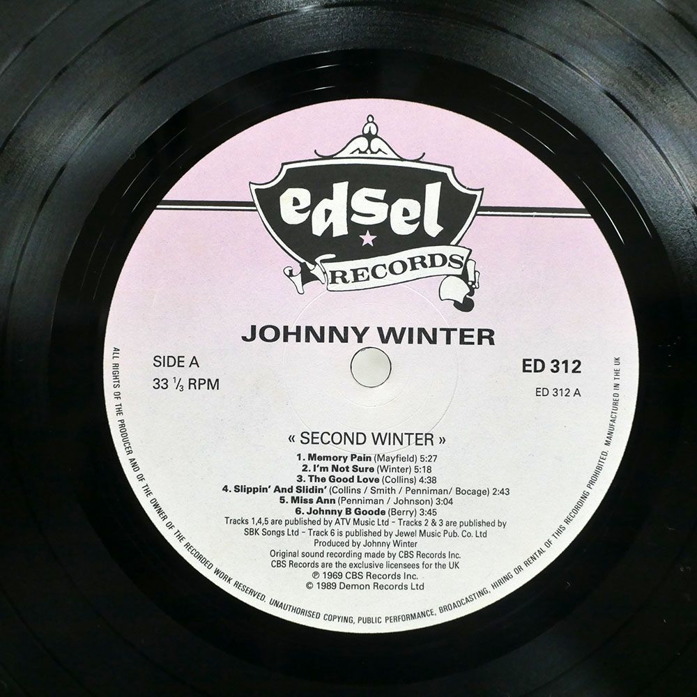 英 JOHNNY WINTER/SECOND/EDSEL ED312 LP_画像2