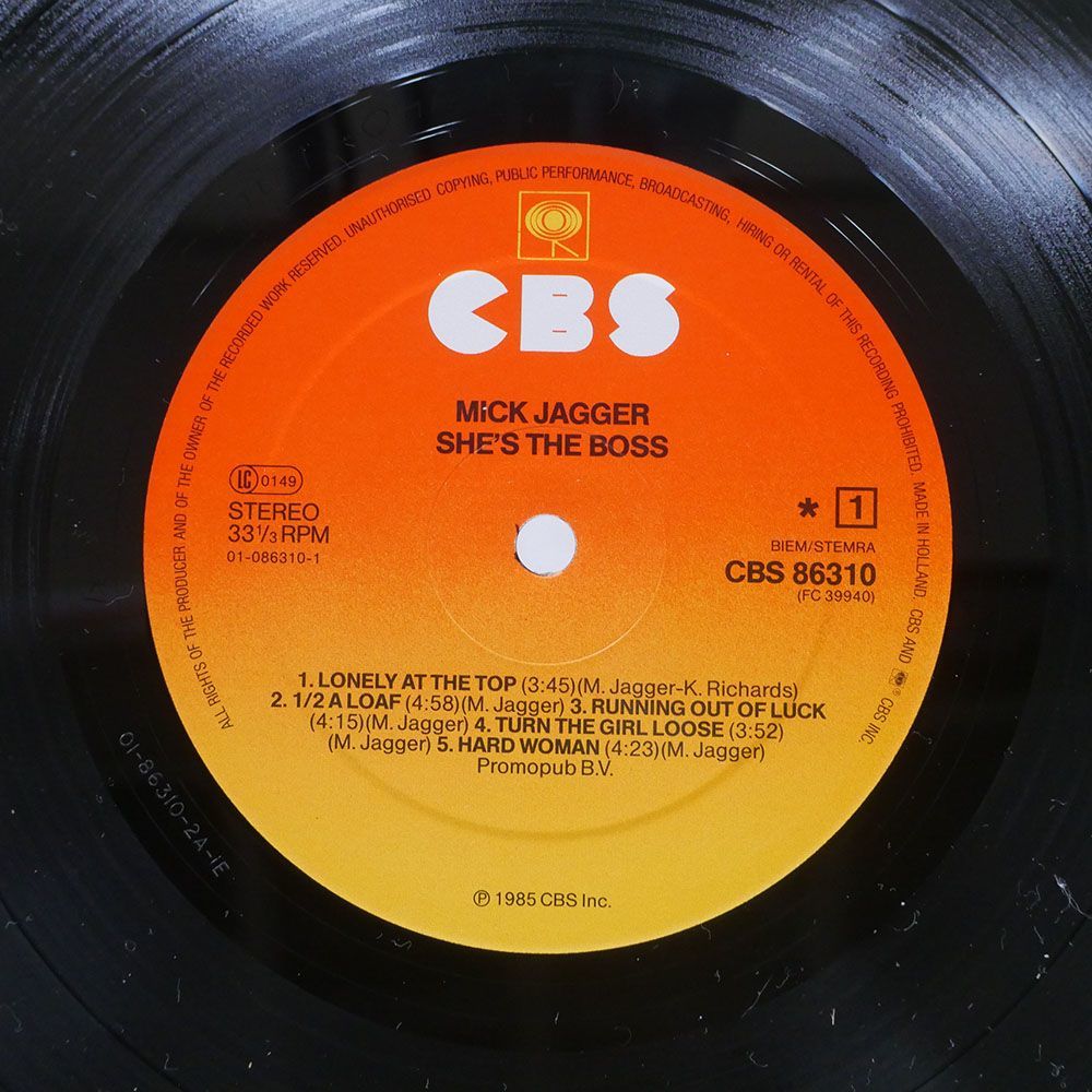英 MICK JAGGER/SHE’S THE BOSS/CBS CBS86310 LP_画像2