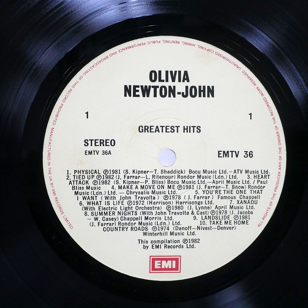 英 OLIVIA NEWTON JOHN/GREATEST HITS/EMI EMTV36 LP_画像2