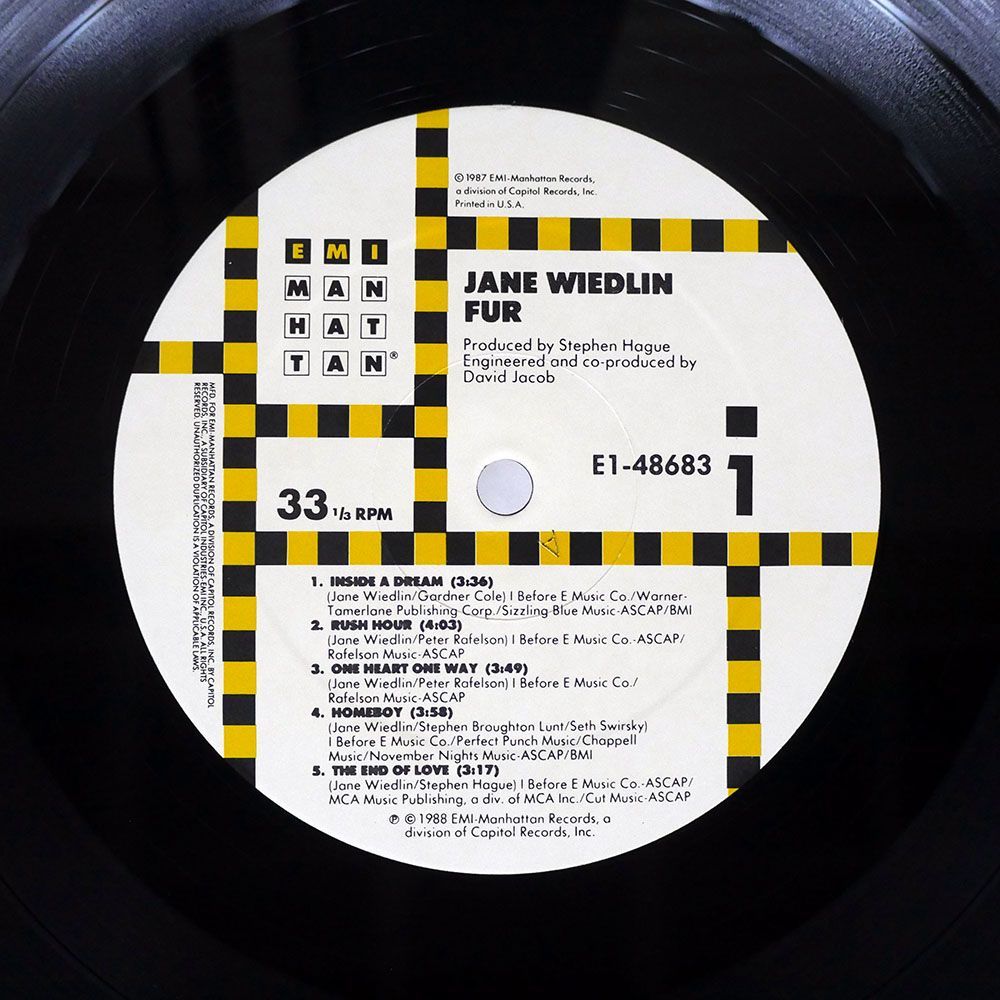 米 JANE WIEDLIN/FUR/EMI-MANHATTAN E148683 LP_画像2