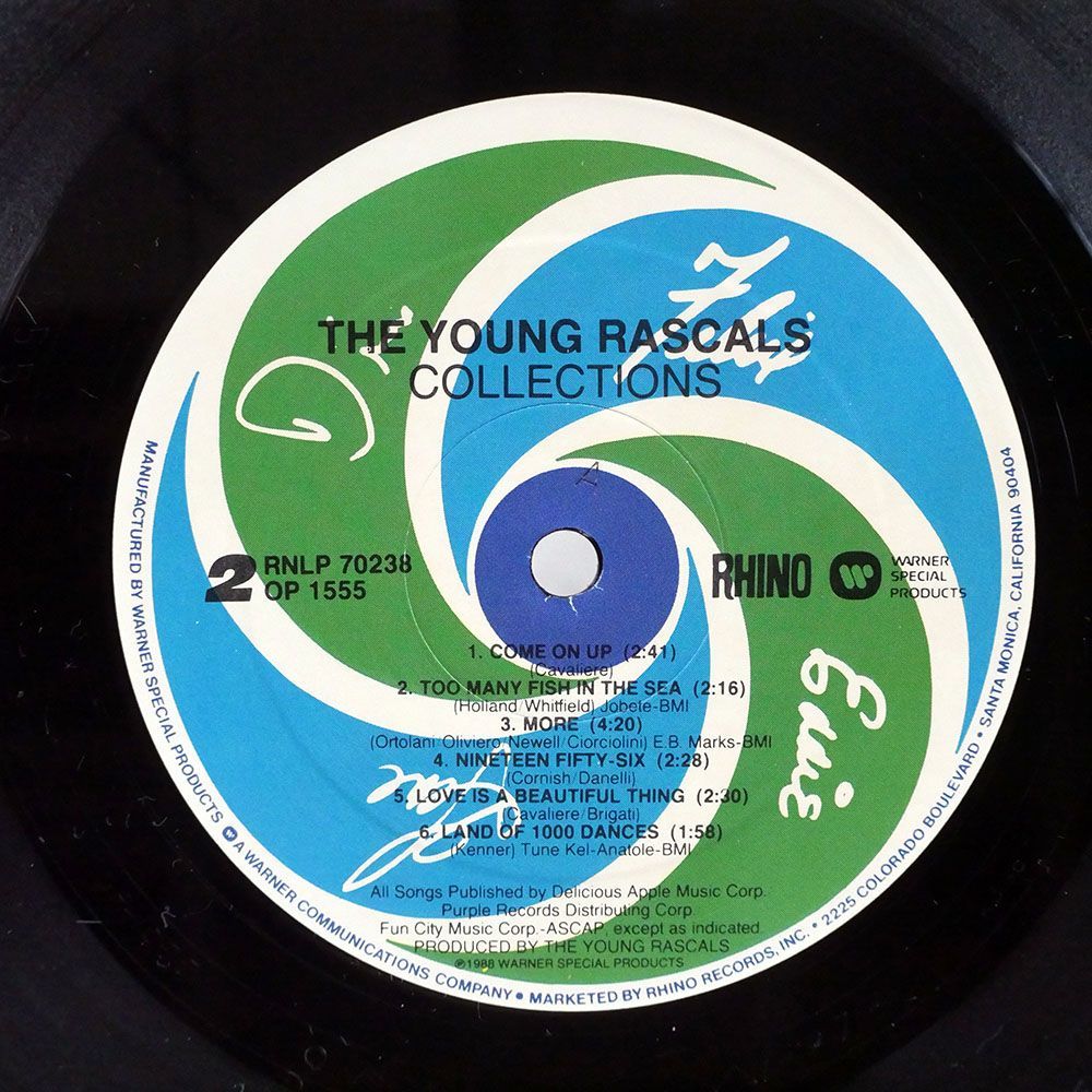 米 YOUNG RASCALS/COLLECTIONS/RHINO RNLP70238 LP_画像2