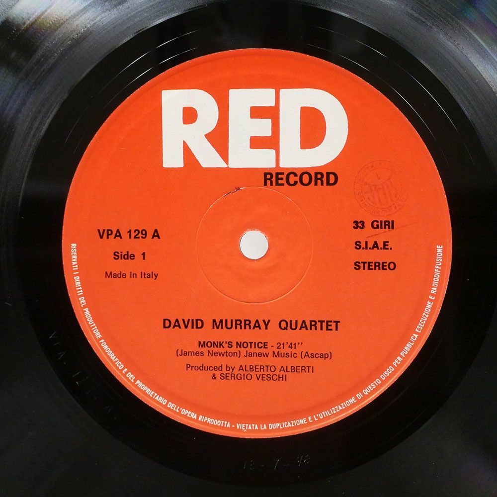 伊 DAVID MURRAY QUARTET/LAST OF THE HIPMAN/RED VPA129 LP_画像2