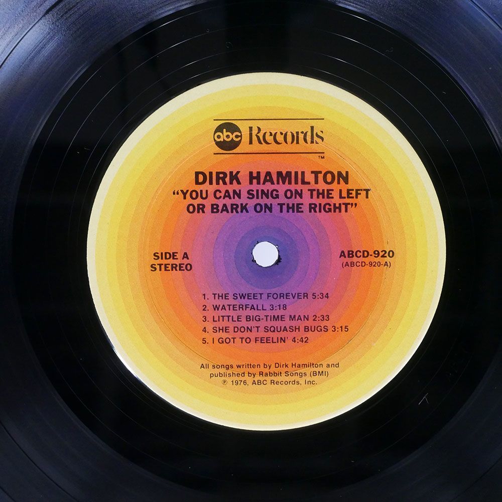 米 DIRK HAMILTON/YOU CAN SING ON THE LEFT OR BARK ON THE RIGHT/ABC ABCD920 LP_画像2