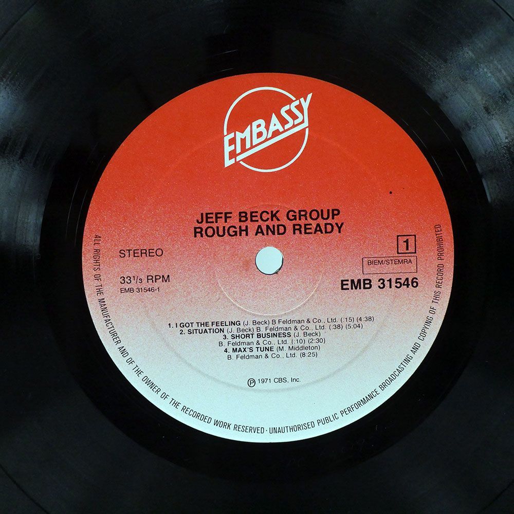 JEFF BECK GROUP/ROUGH AND READY/EMBASSY EMB31546 LP_画像2