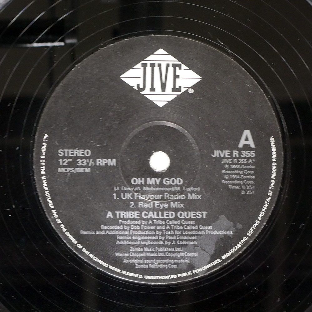 A TRIBE CALLED QUEST/OH MY GOD (REMIXES)/JIVE JIVER355 12_画像2