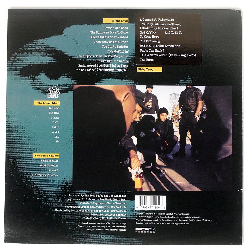 米 ORIGINAL ICE CUBE/AMERIKKKA’S MOST WANTED/PRIORITY SL57120 LP_画像2