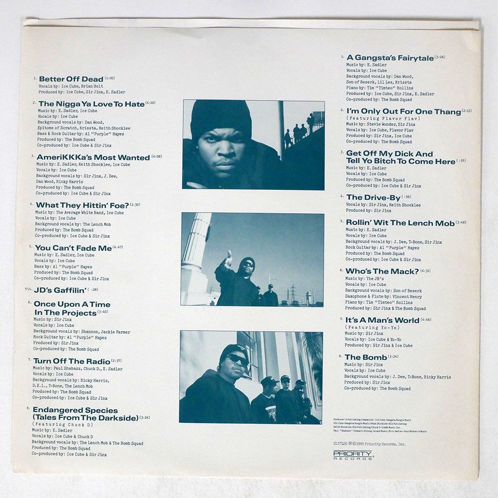 米 ORIGINAL ICE CUBE/AMERIKKKA’S MOST WANTED/PRIORITY SL57120 LP_画像4