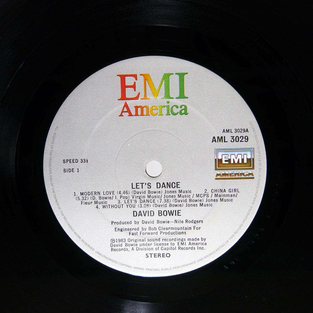 英 DAVID BOWIE/LET’S DANCE/EMI AML3029 LP_画像2