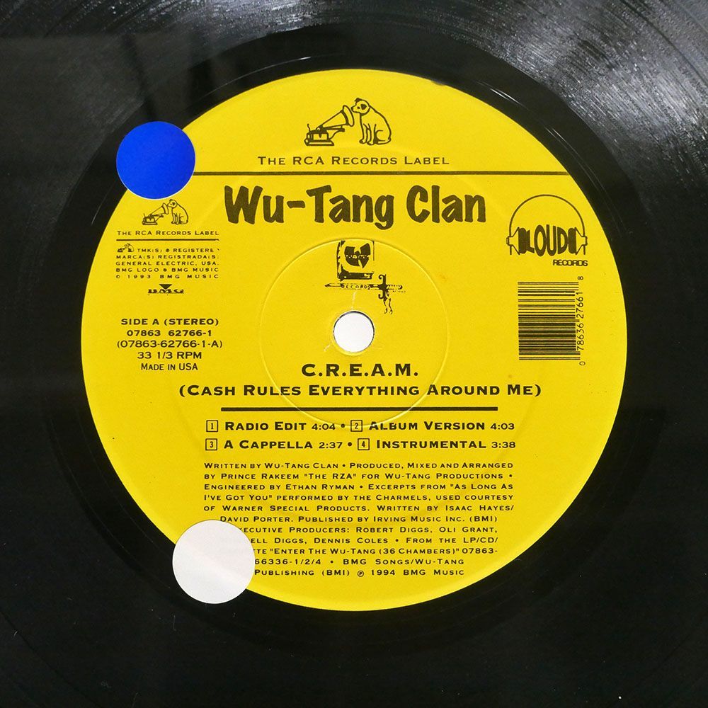 米 WU-TANG CLAN/C.R.E.A.M./RCA RECORDS LABEL 07863627661 12_画像2