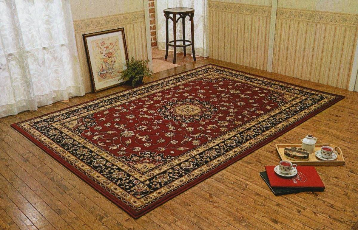 ラグ カーペット 約133×190 レッド 糸内部に汚れが染み込まない ラグ カーペット 約133×190 レッド 糸内部に汚れが染み込まない