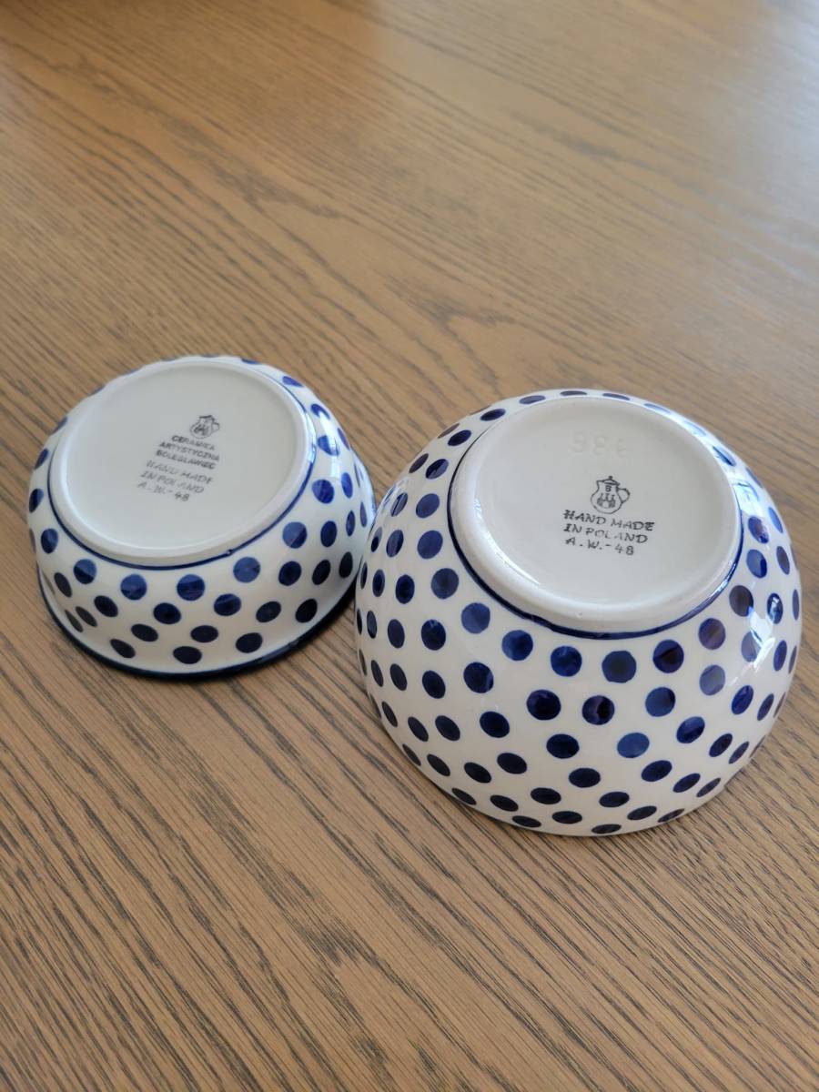 [ free shipping ] Sera mika* dot pattern Polka dot * bowl ( large small 2 piece set )CERAMIKA* Poland tableware * ceramics Poe lishupota Lee polka dot pattern 