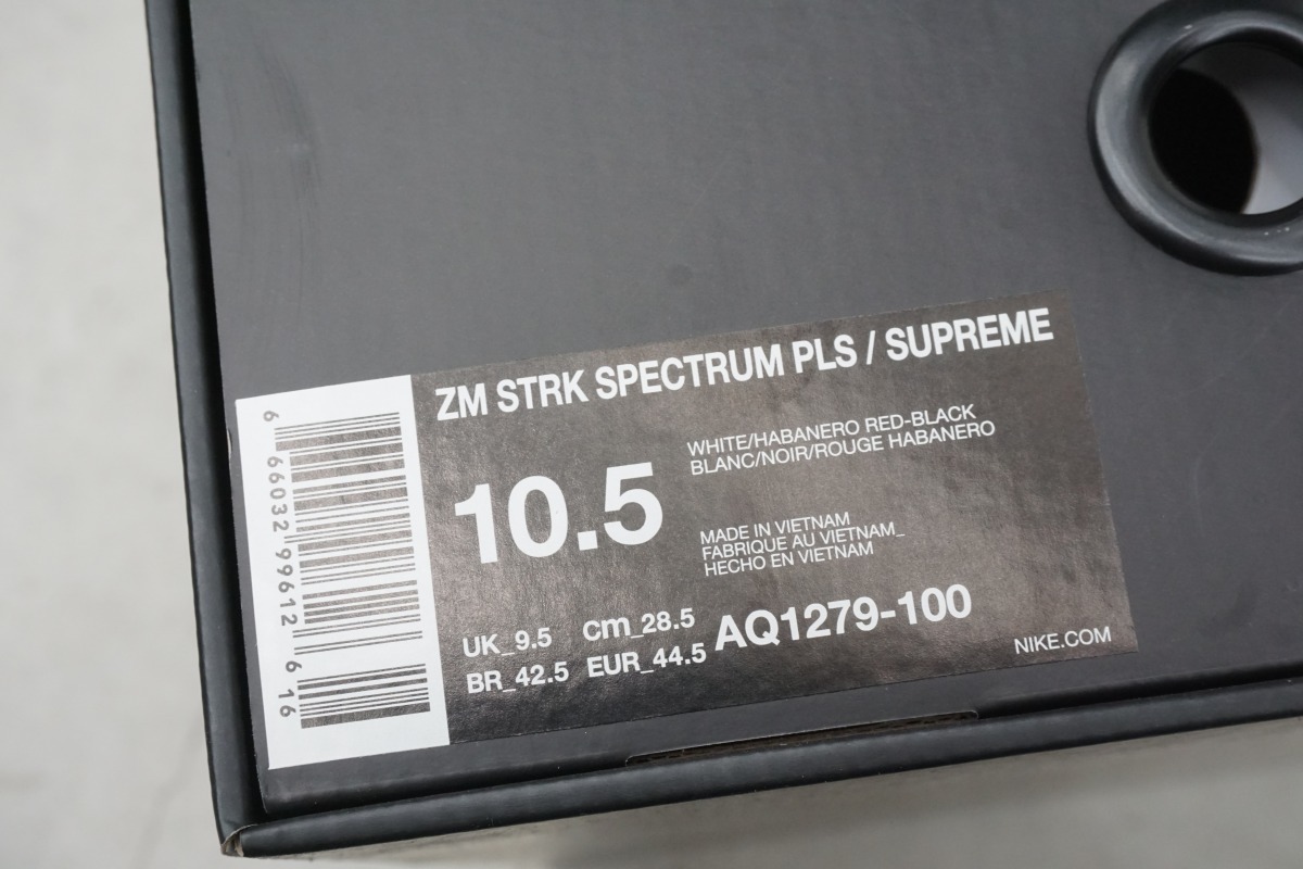 新品 国内正規18SS NIKEナイキ × SUPREME シュプリーム Zoom Streak Spectrum Plus スニーカー AQ1279-100 US10.5 本物 白赤104O▲の画像9