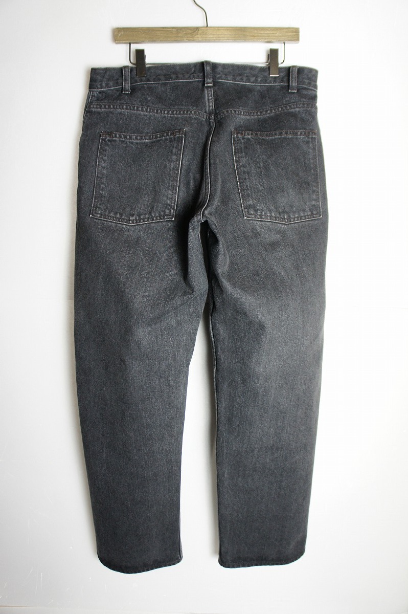 美品21AW CIOTA シオタ スビンコットン 13.5oz バギー デニム パンツ ジーンズ ワイドシルエット NPTM-11BG ブラック黒106O▲_画像2