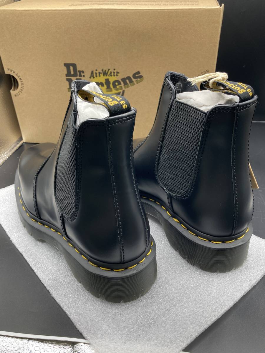 【1908】Dr.MarTens(ドクターマーチン)27888001 2976 BEX SQUARED チェルシー サイドゴア レザーブーツ BLACK US-5 約24cm 未使用_画像4