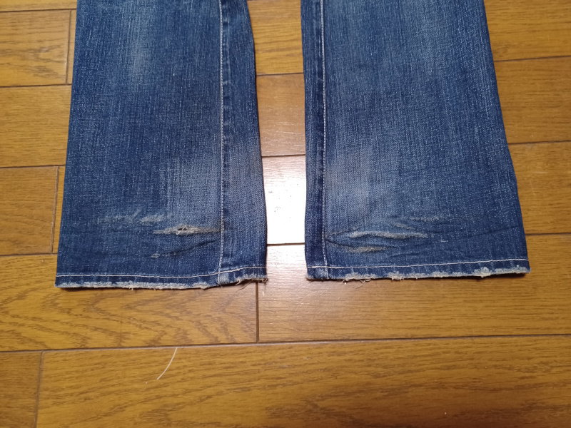 Levi's w27(平置き36cm)　セルビッチデニム　レアモデル　使用感多め　日本製　送230円可能　ターコイズジーンズ_画像8