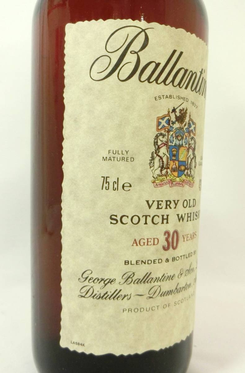 1000円スタート 酒 SCOTCH WHISKY Ballantine's 30年 VERY OLD 750ml 43％ 青旗 スコッチ バランタイン 未開栓 箱付 12 お酒⑯511_画像8