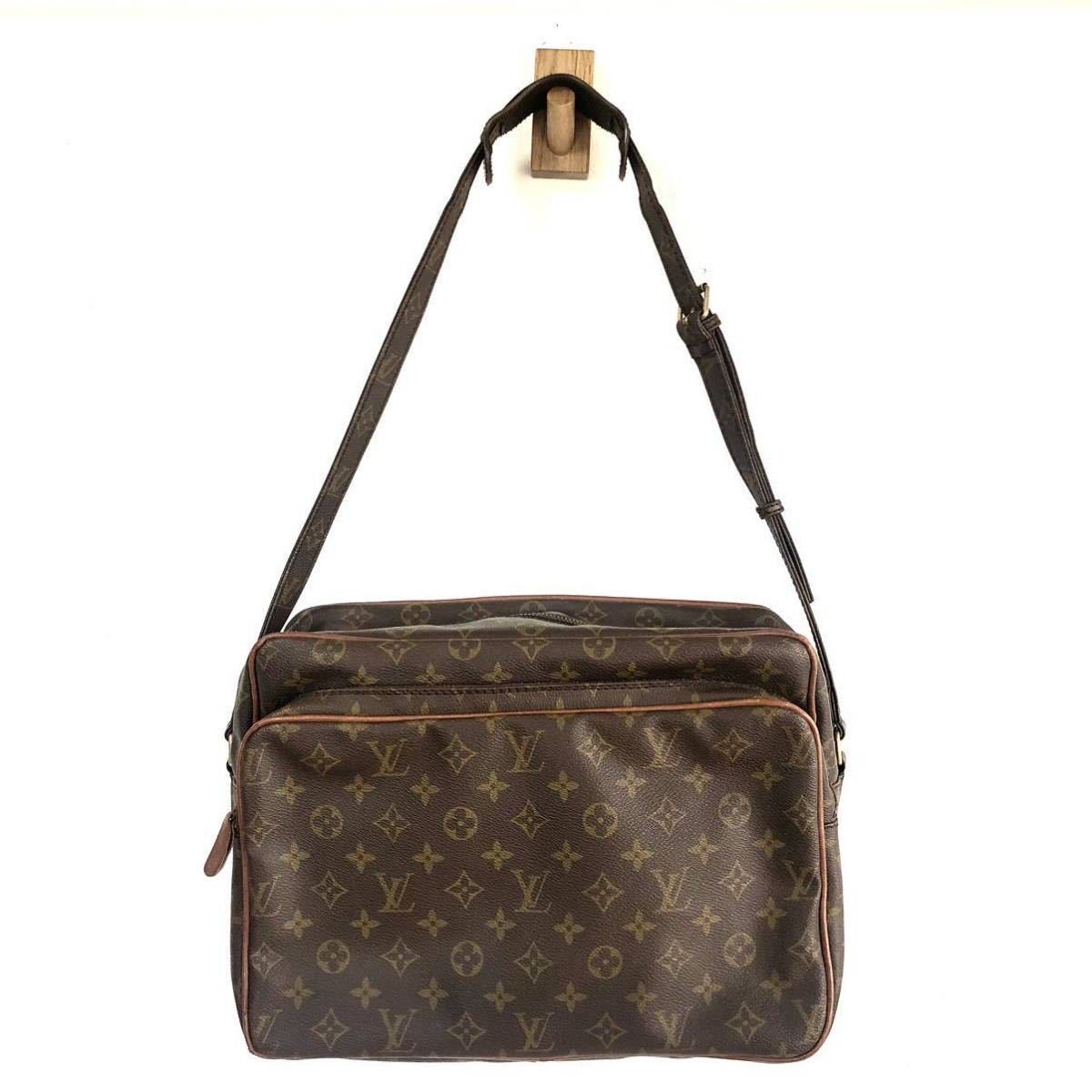 ■美品■LOUIS VUITTON ルイヴィトン　モノグラム　旧ナイル　ショルダーバッグ PVC×レザー　豚革　ECLAIL社ファスナー　フランス製