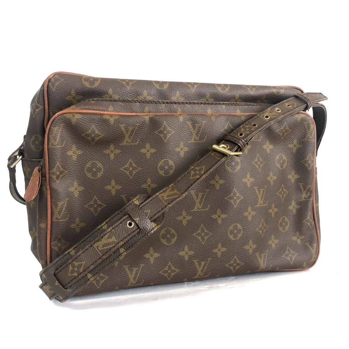 ■美品■LOUIS VUITTON ルイヴィトン　モノグラム　旧ナイル　ショルダーバッグ PVC×レザー　豚革　ECLAIL社ファスナー　フランス製