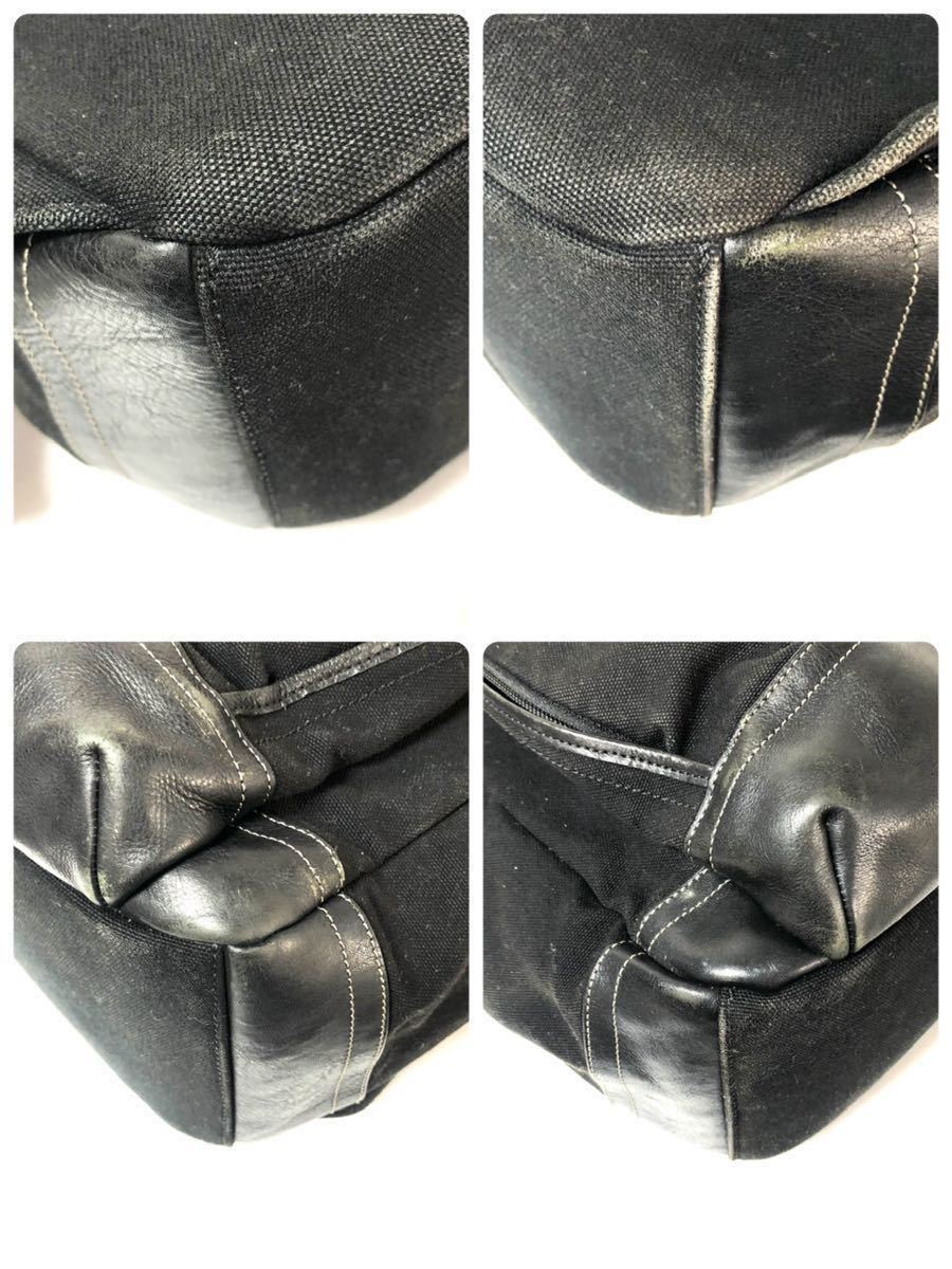COACH Coach worn te-ji web rucksack bag pack F70579 Heritage Web Canvas Backpack canvas × leather black 