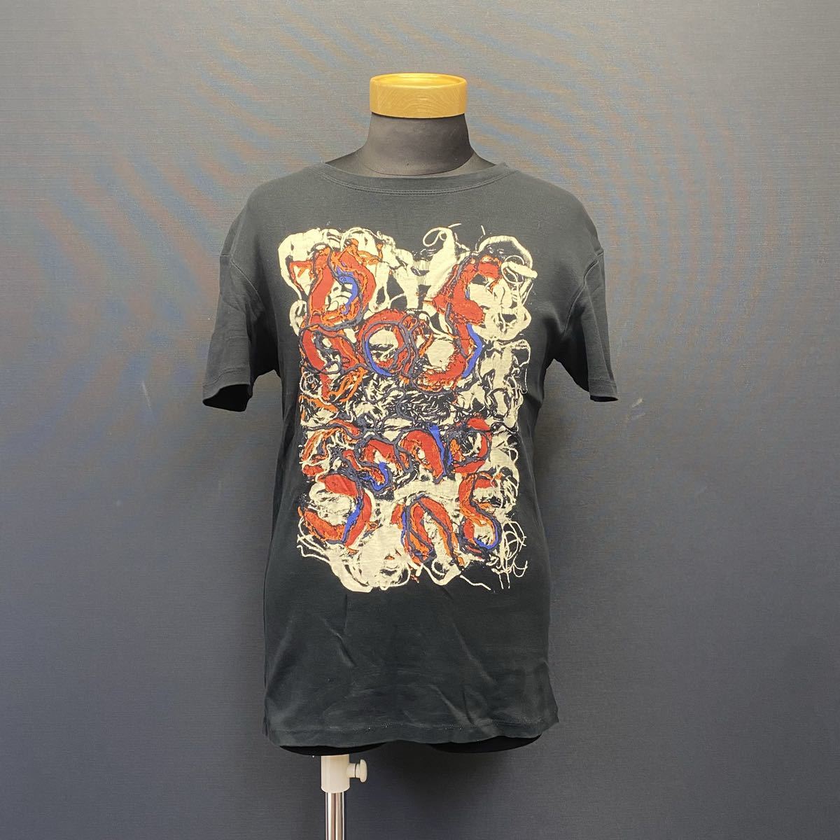 RAF SIMONS 08AW Fire Boiled S/S TEE ラフシモンズ 08AW ファイヤー ボイルド ショートスリーブ Tシャツ size 46 ブラック_画像1