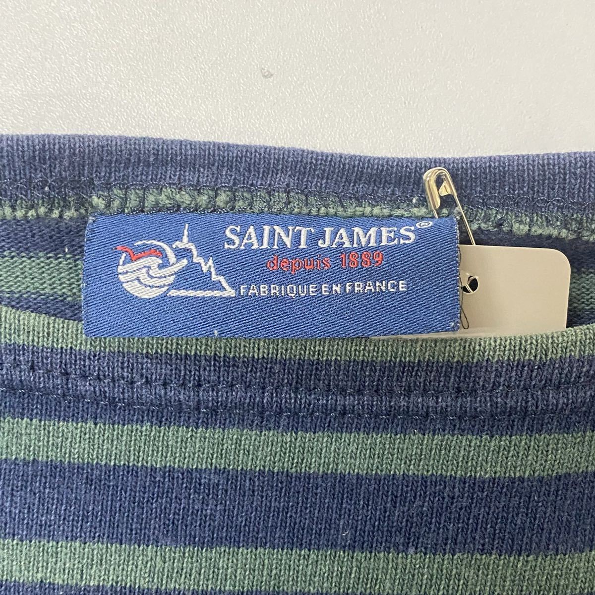 SAINT JAMES バスクシャツ 緑×紺 size XXS 国内正規品 セントジェームス ボーダー柄 ロングスリーブ Tシャツ 長袖_画像3