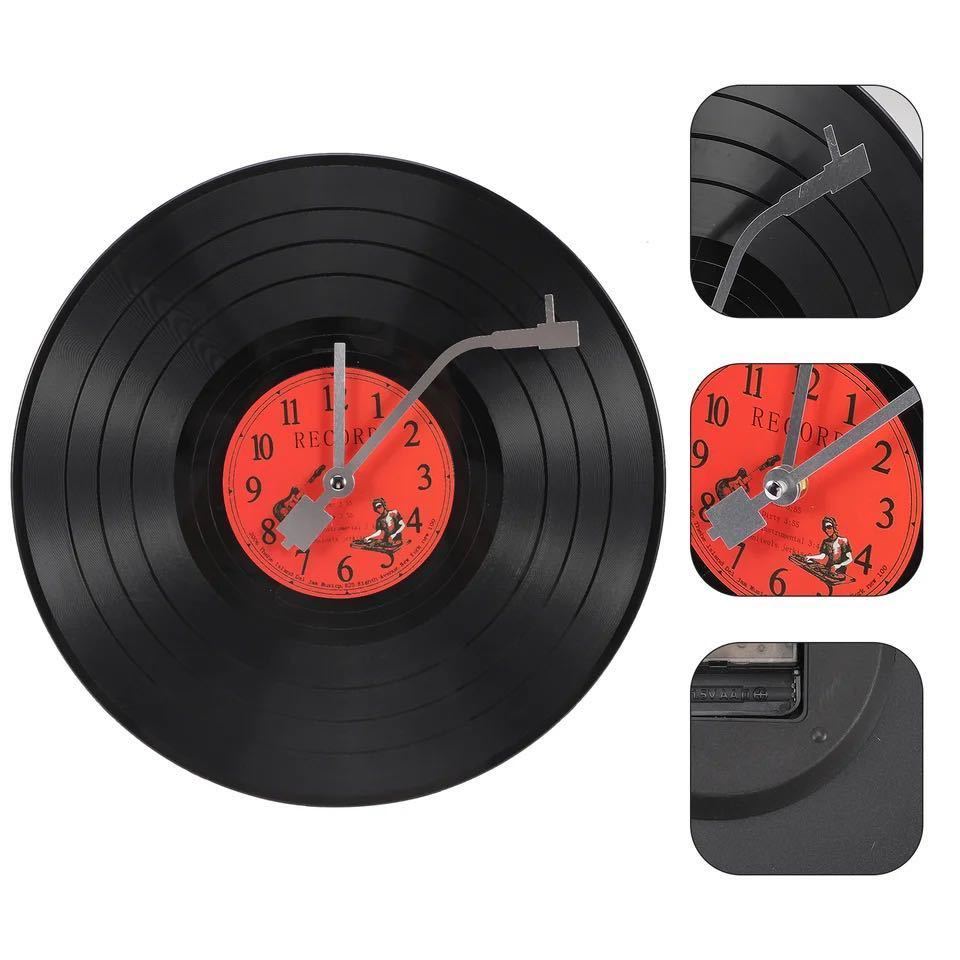  retro manner wall wall clock record manner clock no start rujik equipment ornament Cafe 30x30cm Black