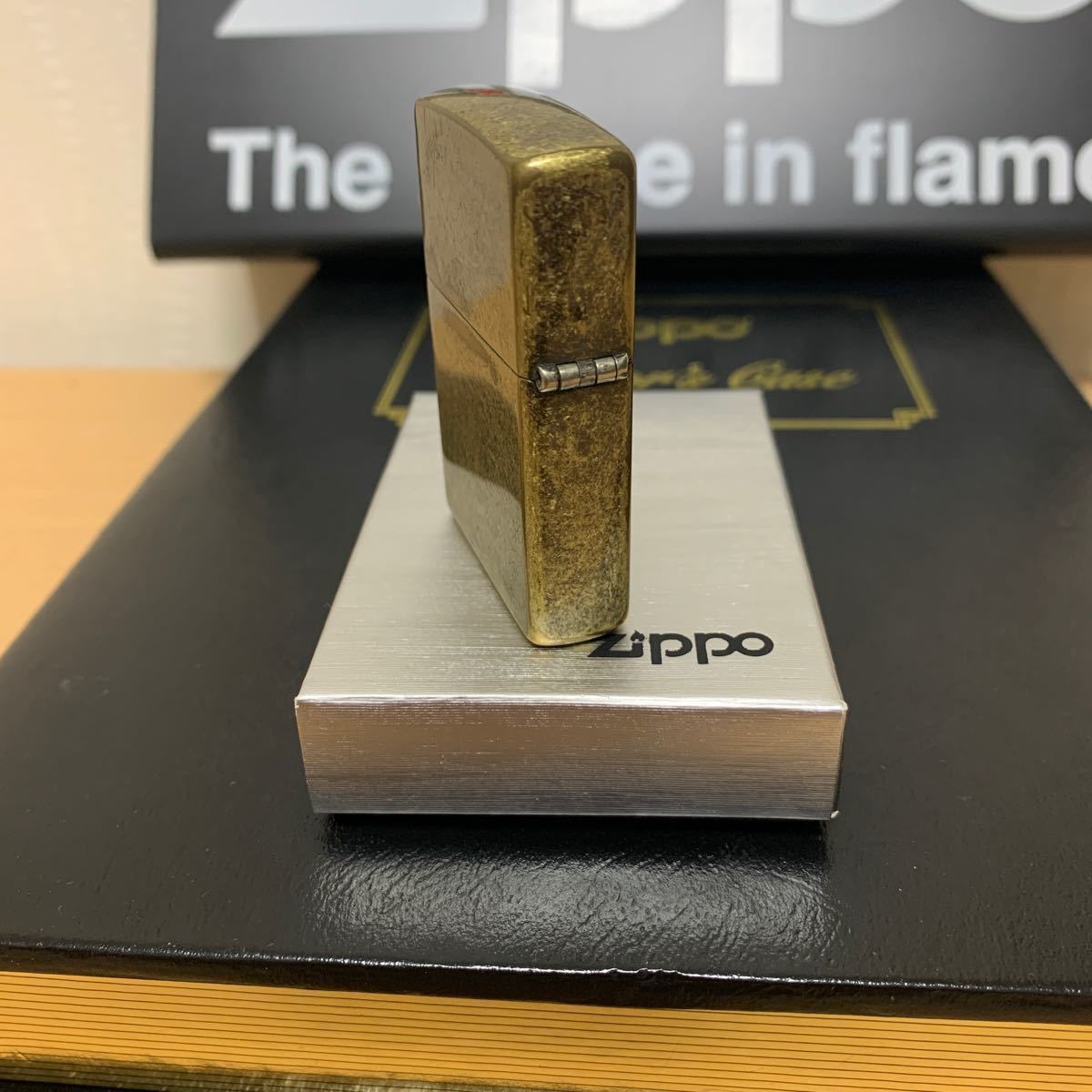 ZIPPO ジッポー AFRICAN CONTINENT COMPASS アフリカ大陸 コンパスBIG METAL ビッグメタル貼り ANTIQUE BRASS アンティークブラス 1997年製_画像5