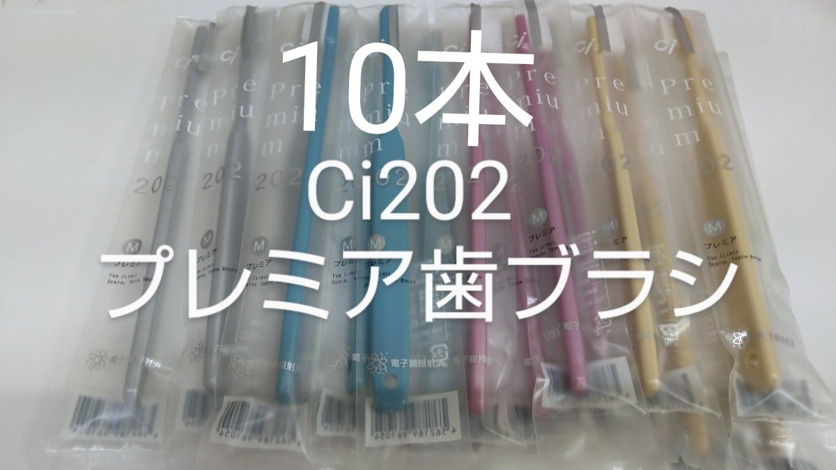 10本セット　歯科医院専用減菌コンパクト歯ブラシCi202 プレミア　日本製ふつう（プレミア203 やわらかめに変更可能）