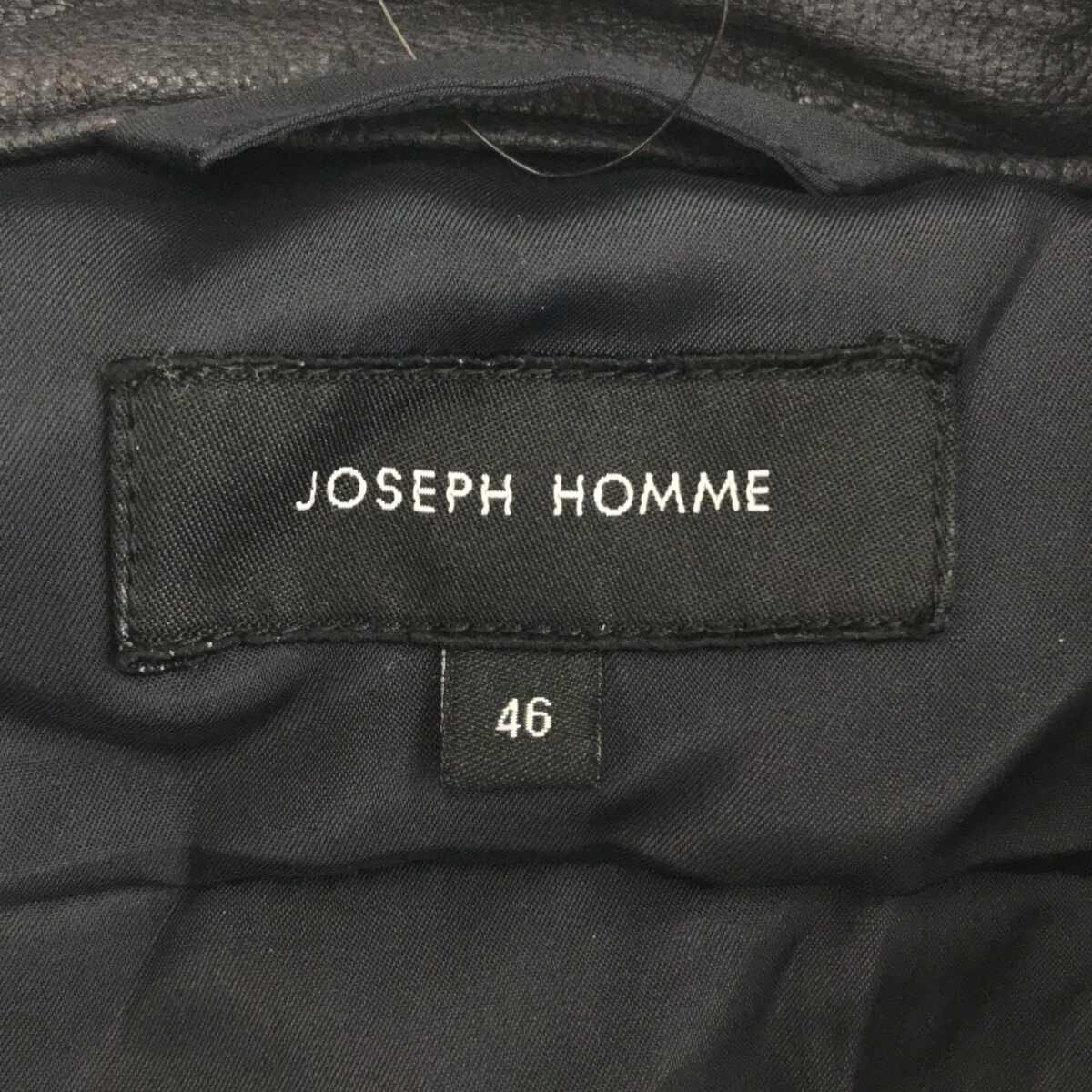 JOSEPH HOMME ジョゼフ オム 631-5.CLWJH 長袖シャツ レザージャケット レザーシャツ サイズ46 パッカリング ゴートレザー やぎ革 ブラック_画像3