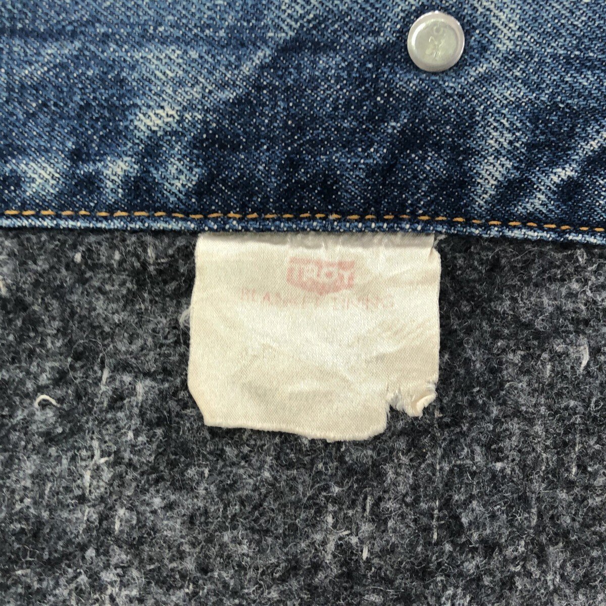 USA製 70's ビンテージモデル LEVI'S リーバイス 3rd デニムジャケット Gジャン トラッカーズ サイズ消え ブルー ブランケットライナー_画像3