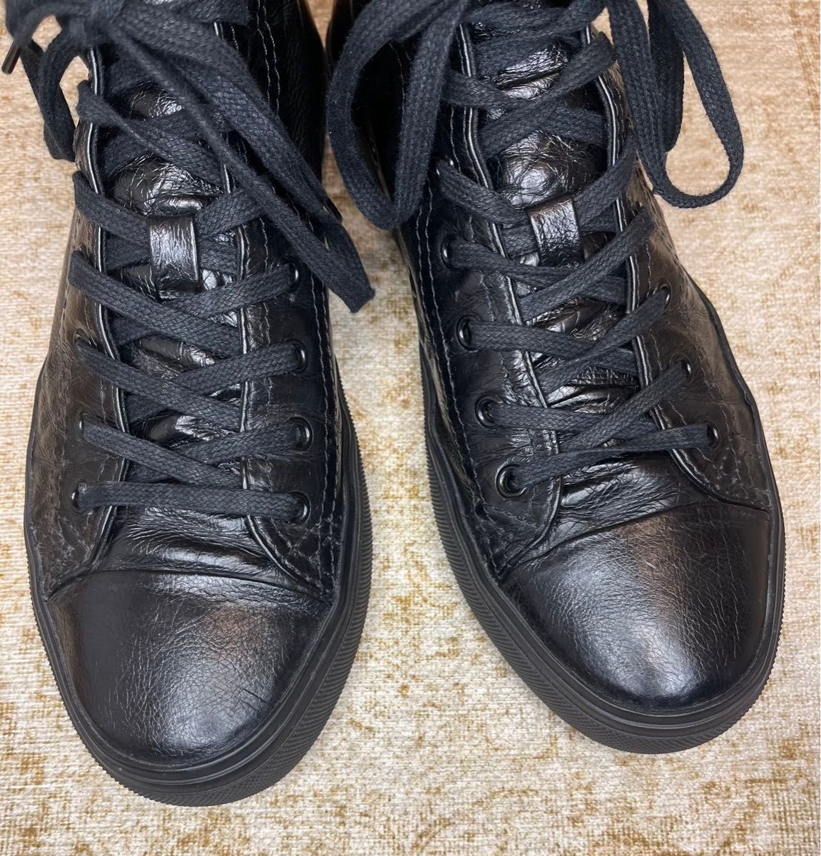 綺麗 SAINT LAURENT ハイカットスニーカー EU41 黒色-