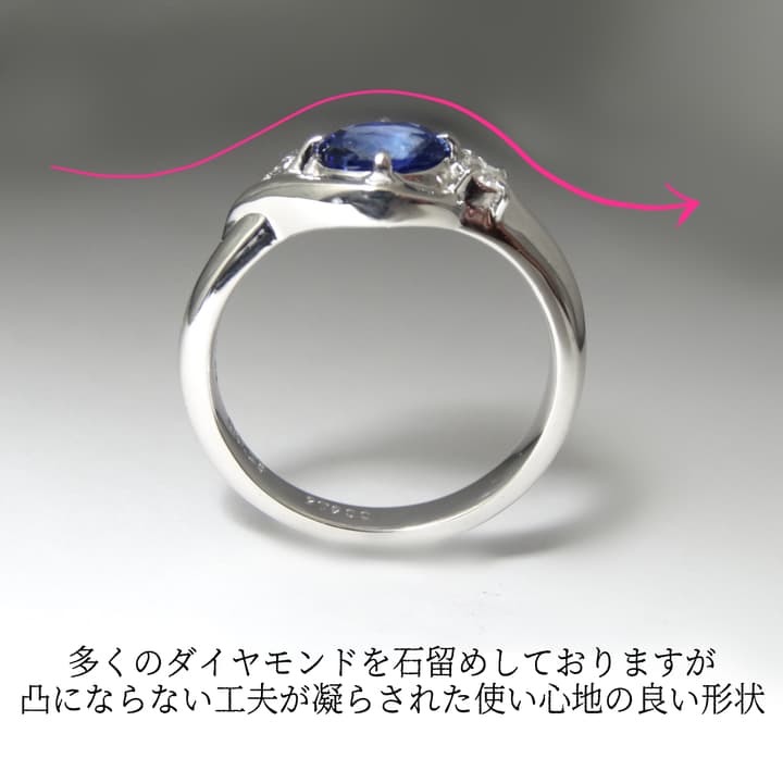  сапфир кукуруза цветок голубой кольцо бриллиант кольцо платина PT900 натуральный 
