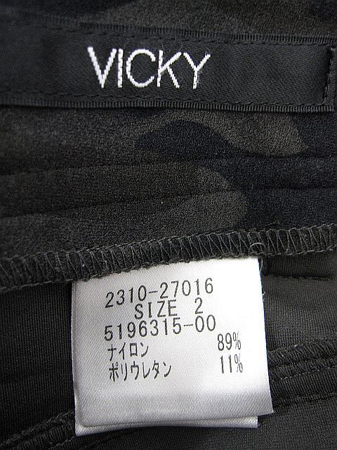 １円スタート 【極美品】ビッキー VICKY ストレッチパンツ 迷彩柄 カモフラ カーキ色 Mサイズ2 ■管理番号L27626SSS24-240111-10_画像6