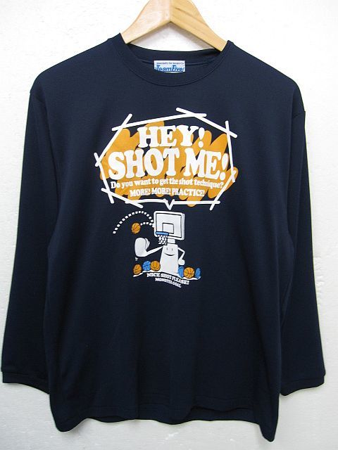 １円スタート 【極美品】TeamFive バスケットボールデザイン 長袖Tシャツ トレーニングウェア ネイビー メンズ Mサイズ ■L27636SSS24-10_画像1