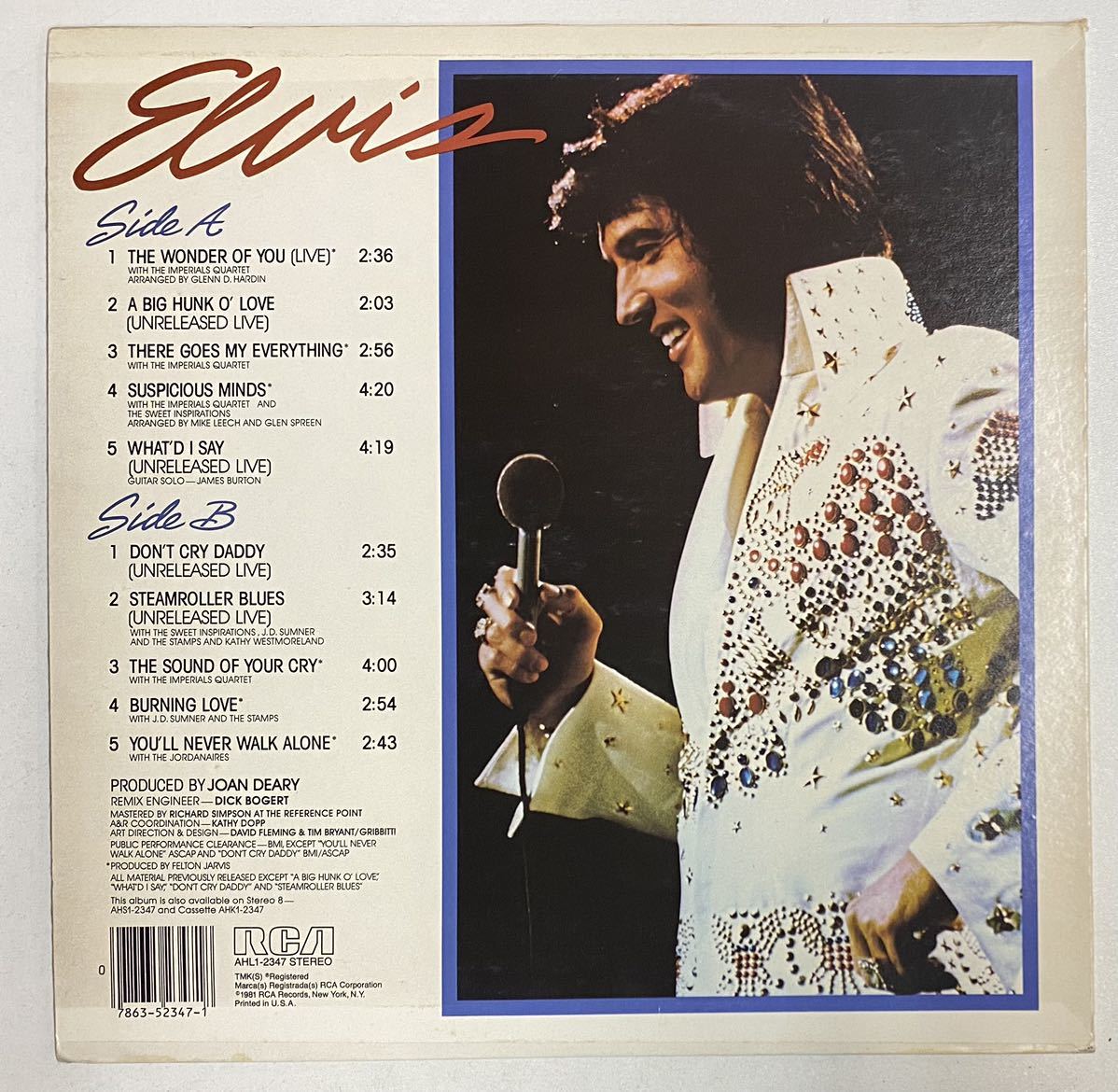 洋楽(輸入盤)／エルヴィス・プレスリー／Elvis Greatest Hits Volume One /RCA/AHL1-2347／1294_画像2
