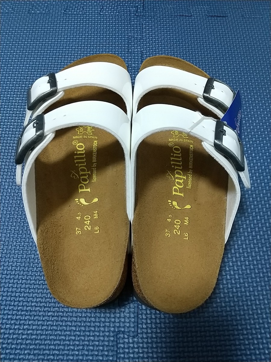 Papillio by BIRKENSTOCK 363913 ARIZONA サイズ37 24cm パピリオ ビルケンシュトック アリゾナ 白 ホワイト パテント サンダル 未使用 靴_画像2