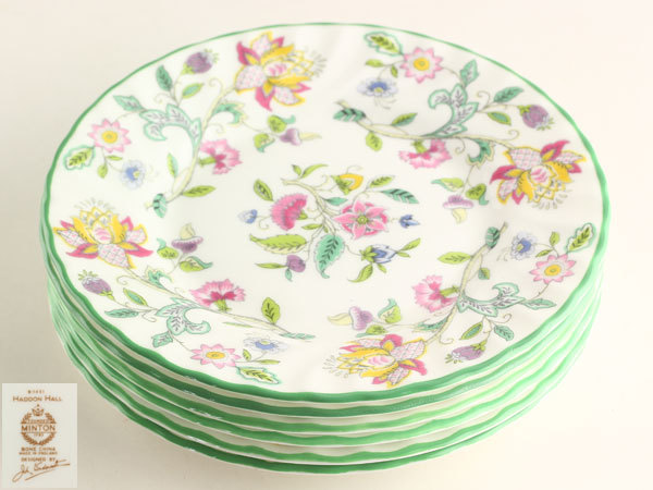 洋食器　MINTON　ミントン　HADDON HALL　プレート　6客　径16ｃｍ　A0106_画像1