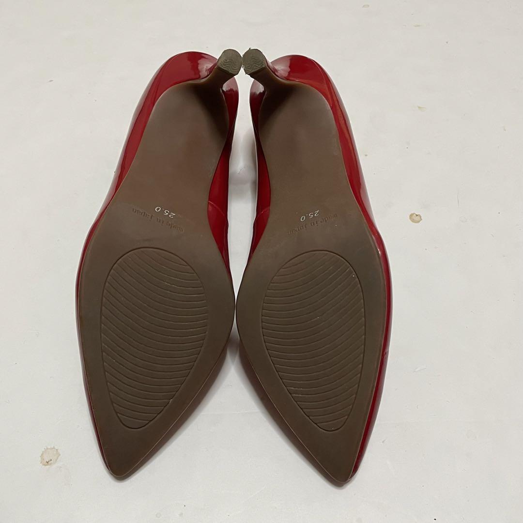 velikokoveli here 25.0cm red enamel pumps 