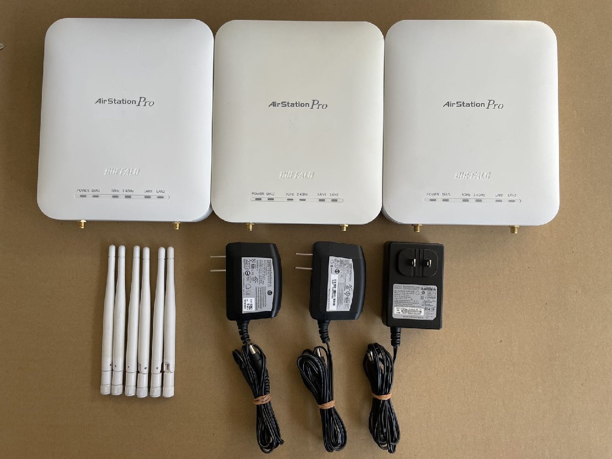 ジャンク現状品 通電のみ BUFFALO無線LANアクセスポイント WAPS-AG300H WAPS-APG600H WAPM-APG600H 合計3台セット AirStation Pro★AB869