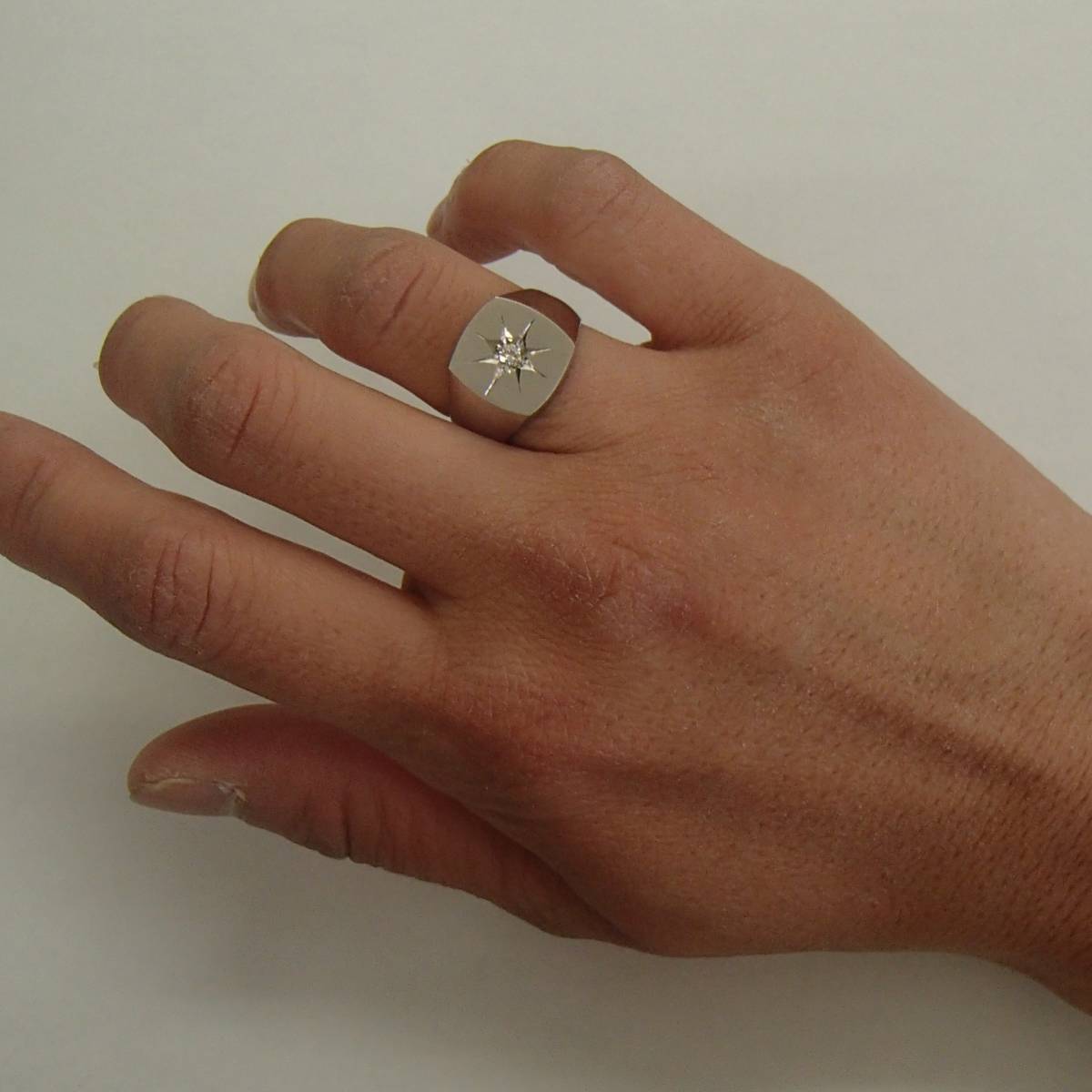  не использовался 15 номер ~15.5 номер PT900 печатка кольцо diamond кольцо платина 