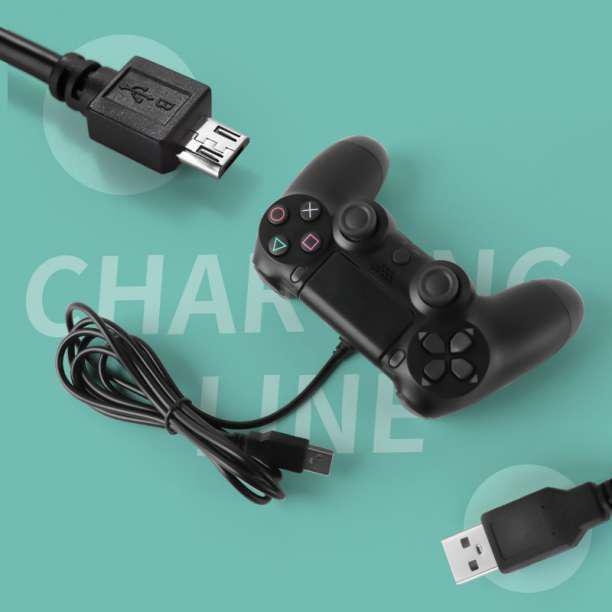 PS4 プレステ4 コントローラー 充電器 USB ケーブル 黒 1.8ｍ_画像5