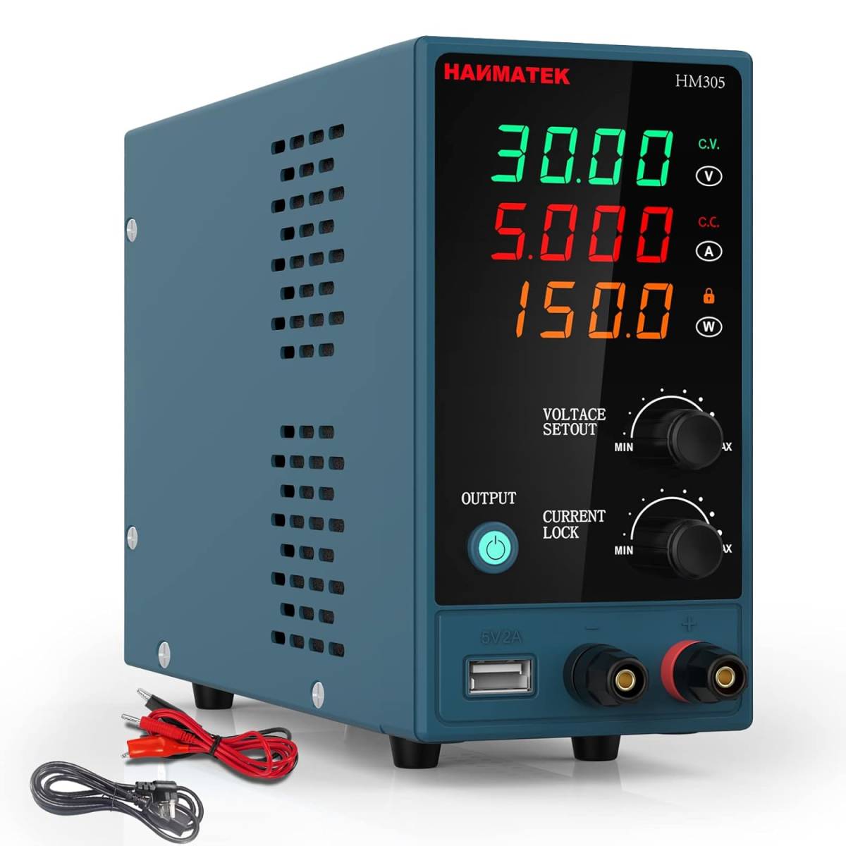 【大特価】スイッチング電源 可変直流安定化電源 DC電源（0-30 V 0-5 A） 電圧＆電流安定電源 低騒音高精度 自動切替 HM305