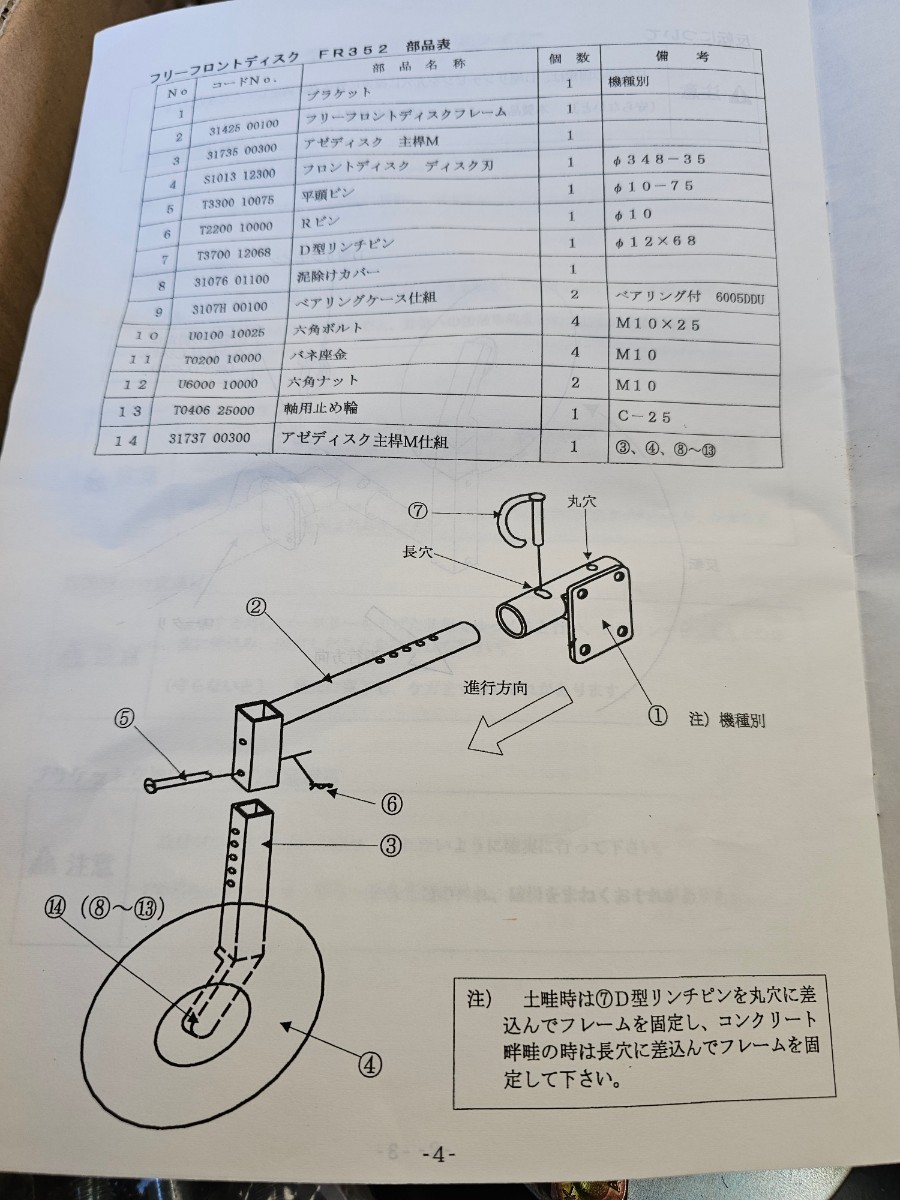 未使用☆フリーフロントディスク　前処理ディスク　カッティングディスク　ジョーニシ　あぜ際処理　トラクターパーツ_画像6