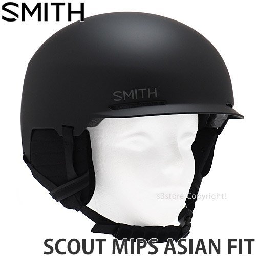 1円～ 22-23 SMITH SCOUT MIPS ASIAN FIT MATTE BLACK M(59-63cm) スミス スカウト ミップス アジアンフィット スノボ [同梱不可]_画像1