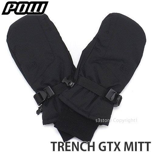 1円～ POW TRENCH GTX MITT BLACK L パウ ゴアテックス ミット スノーボード スキー グローブ ミトン 手袋 防寒 GORE-TEX [同梱不可]_画像1