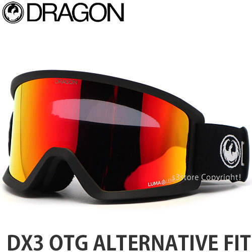 1円～ 22-23 DRAGON DX3 OTG AFit Black Lumalens Red Ion ドラゴン ゴーグル スノーボード スキー アジアンフィット 2023 [同梱不可]_画像1