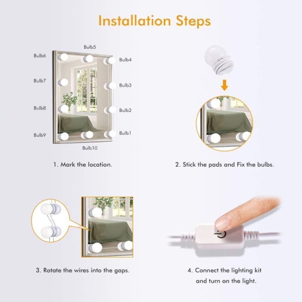  easily installation is possible mirror .LED woman super light . metamorphosis lamp color woman super cosmetics light Hollywood mirror light woman super mirror 14 piece LED lamp Touch power supply brightness adjustment attaching 