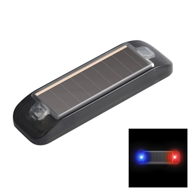 P dummy car security Red Bull -LED flash solar rechargeable security LED light waterproof in car . bike . bicycle .OK anti-theft crime prevention 