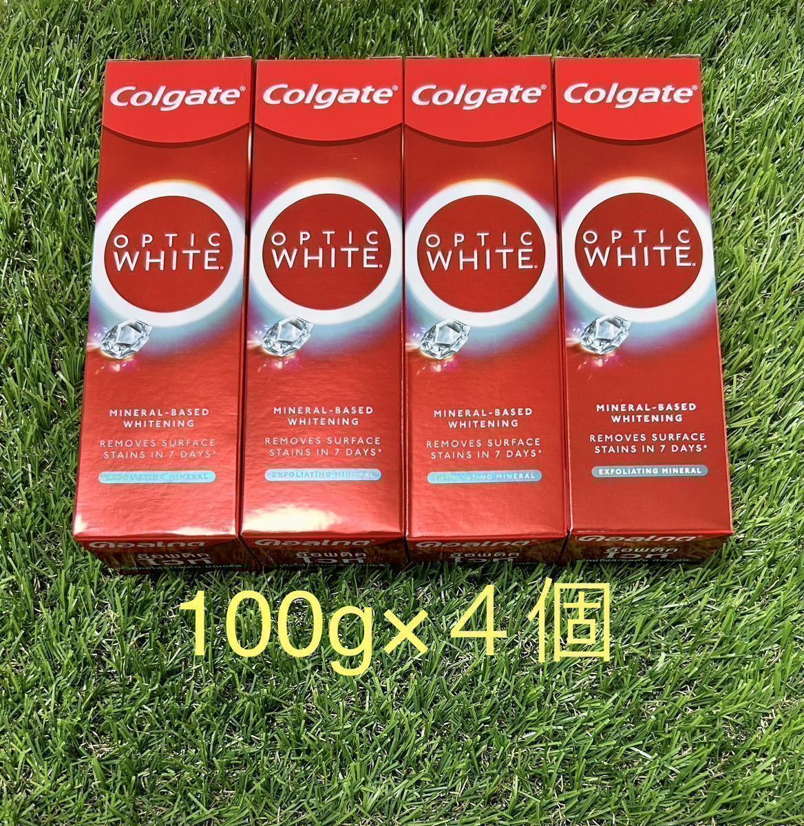 ※４個セット　新パッケージ　コルゲート　Colgate 100g オプティックホワイト プラスシャイン　ホワイトニング 歯磨き粉 送料込み_画像1